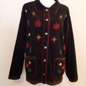 Stonebridge Handcrafted Needlepoint Embroider Sweater Jacket